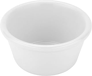 G.E.T. RM-400-W White 4 oz. Ramekin, Break Resistant Dishwasher Safe Melamine Plastic, Ramekins Collection (Pack of 12)