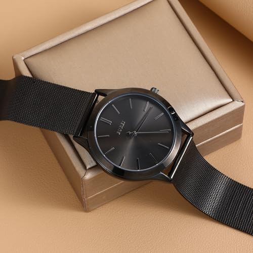 Image of BUREI Men's Wrist Watch, Analog Stainless Steel Dress Waterproof Quartz Watch for Men with Japanese Movement,Refined Gifts for Men, Boyfriend, Husband, Dad