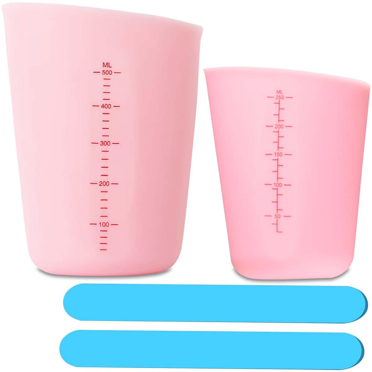 Siliconen Maatbeker 1000Ml,Grote Mengbekers van Siliconen,Epoxyhars Clear Mengbekers met Schaalverdeling En Roerstokjes,Herbruikbaar,voor Doe-Het-Zelf, Handwerk,Gietvormen,Knutselen,Sieraden Maken