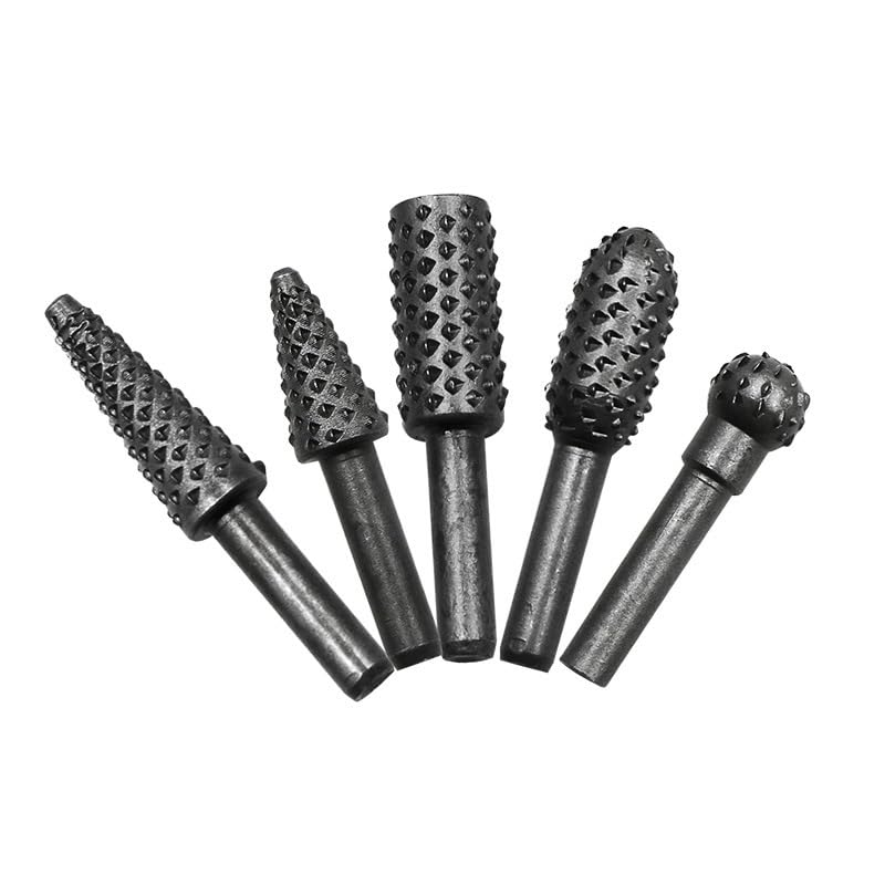 Rotary Rasp Drill Bit Set 5 Pcs 1/4 Inch File Engraving Polishing Tool