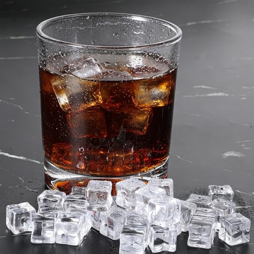 100 cubitos de hielo falso de plástico transparente miniatura 4