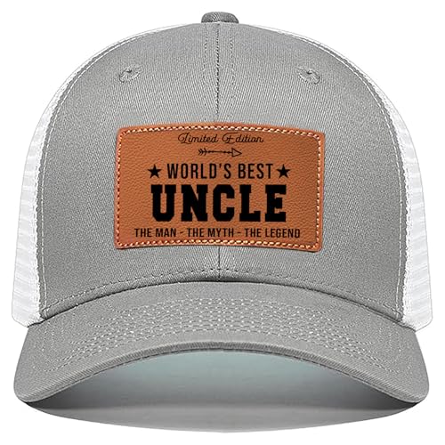 Best Uncle Ever Hat, Uncle Gifts Christmas Fathers Day Birthday from Niece Nephew, Uncle Trucker Grey Baseball Cap