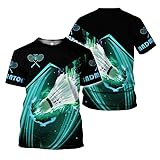 Badminton T-Shirt imprimé en 3D pour Hommes vêtements de Travail vêtements d’entraînement Mode Loisirs Cool col Rond Manches Courtes nouveauté Sportswear Tee-Shirts