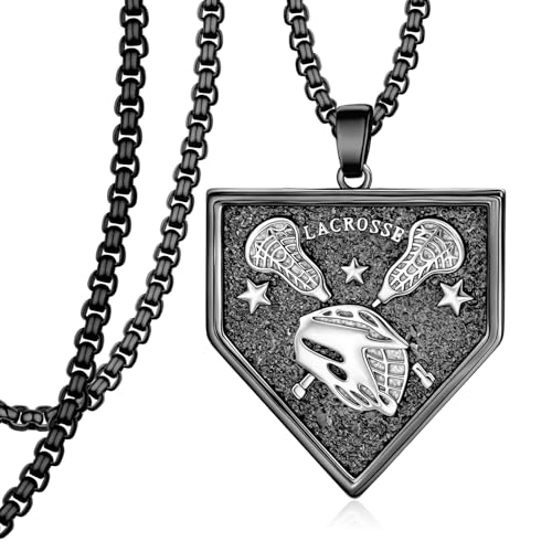 Lacrosse Necklace S925 Sterling Silver Lacrosse Gifts Religion Jewelry Gifts for Men Women