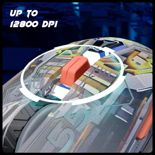 Image of ZEBRONICS Transformer M Plus Wired Gaming Mouse, Up to 12800 DPI, 6 Buttons with a 6-Level DPI Switch, 8 RGB Modes, 1000Hz Polling Rate, 1.5m Detachable Cable, Gaming Grade Sensor (Mech Orange)