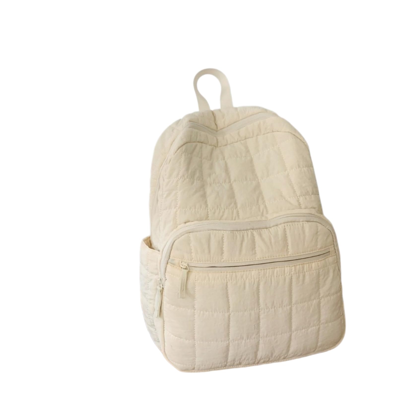 Zaino da Viaggio Nero Quilted Lightweight Daypack Multi Scompartimento Laptop per La Navetta Scolastica Giornaliero Si Adatta al Portatile 14 Pollici-Beige