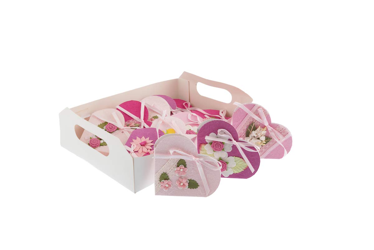 Comarco Sa Display 10 Gift box heart paper mulberry pink ax.8x10 cm