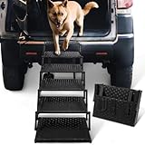 YPDOPORA Dog Stairs for Car - Foldable Dog Ramps for Large Dogs with Non Slip Surface, Portable Dog Steps for Cars and SUV, Truck, Support Up to 200 Lbs,M