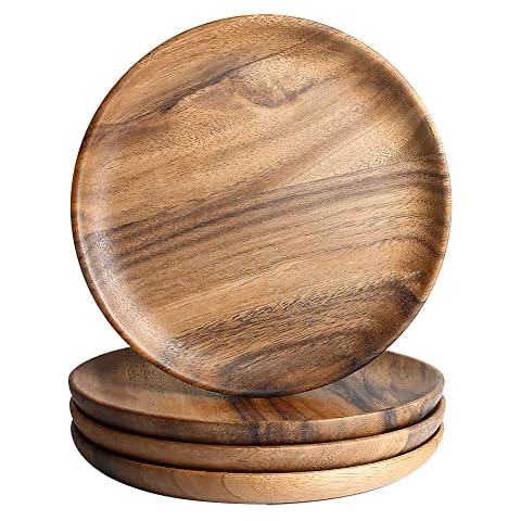 IQCWOOD Speiseteller aus Holz, 15,2 cm Cover