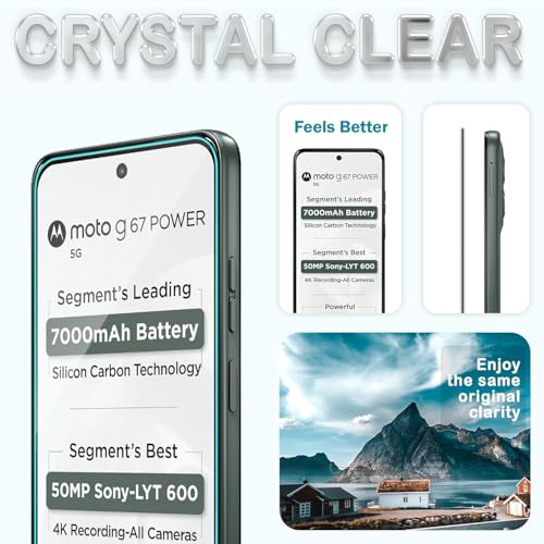 Image of Tempered Glass Screen Protector Compatible for Moto G67 Power and Moto G57 Power with Edge-to-Edge Coverage and Easy Installation Kit