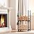 HOOBRO 4FT Firewood Rack with Cover, Adjustable Firewood Log Rack with 2 S-Shaped Hooks, Oxford Fabric Cover, Heavy Duty Log Holder, Fireplace Wood Storage, for Indoor and Outdoor, Black BB04CH02