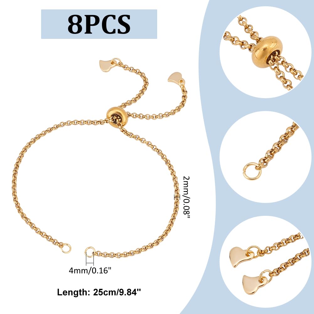 UNICRAFTALE 12 stuks 10 cm verstelbare schuifregelaar ketting armband slider extender kettingen met kreeft clip sluitingen van roestvrij staal kettingen armbanden productie met ketting voor