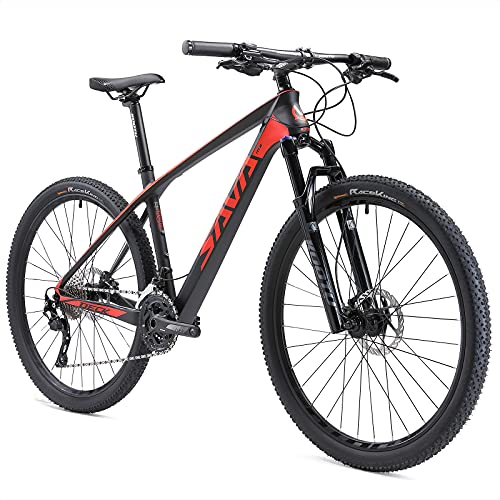 SAVADECK 6.0 Bicicleta de Montaña Carbono Ultraligera MTB de 27.5/29 Pulgadas con Cuadro de Carbono Rígido Neumáticos Continetal Cambio Shimano DEORE M6000 de 30 velocidades