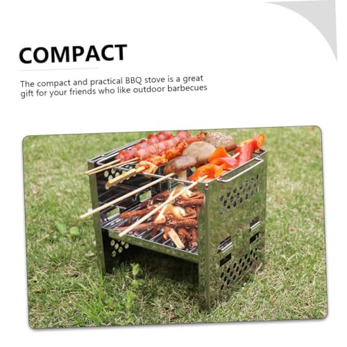 Grille double couche réglable et pliable pour réchaud nomade - 4