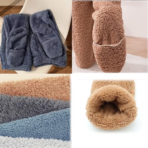 Image of Fuzzy Socks for Women, Cozy Over The Knee Sleeping Socks, Teddy Leg Plush Warmth Long Slipper Stockings (2PC)