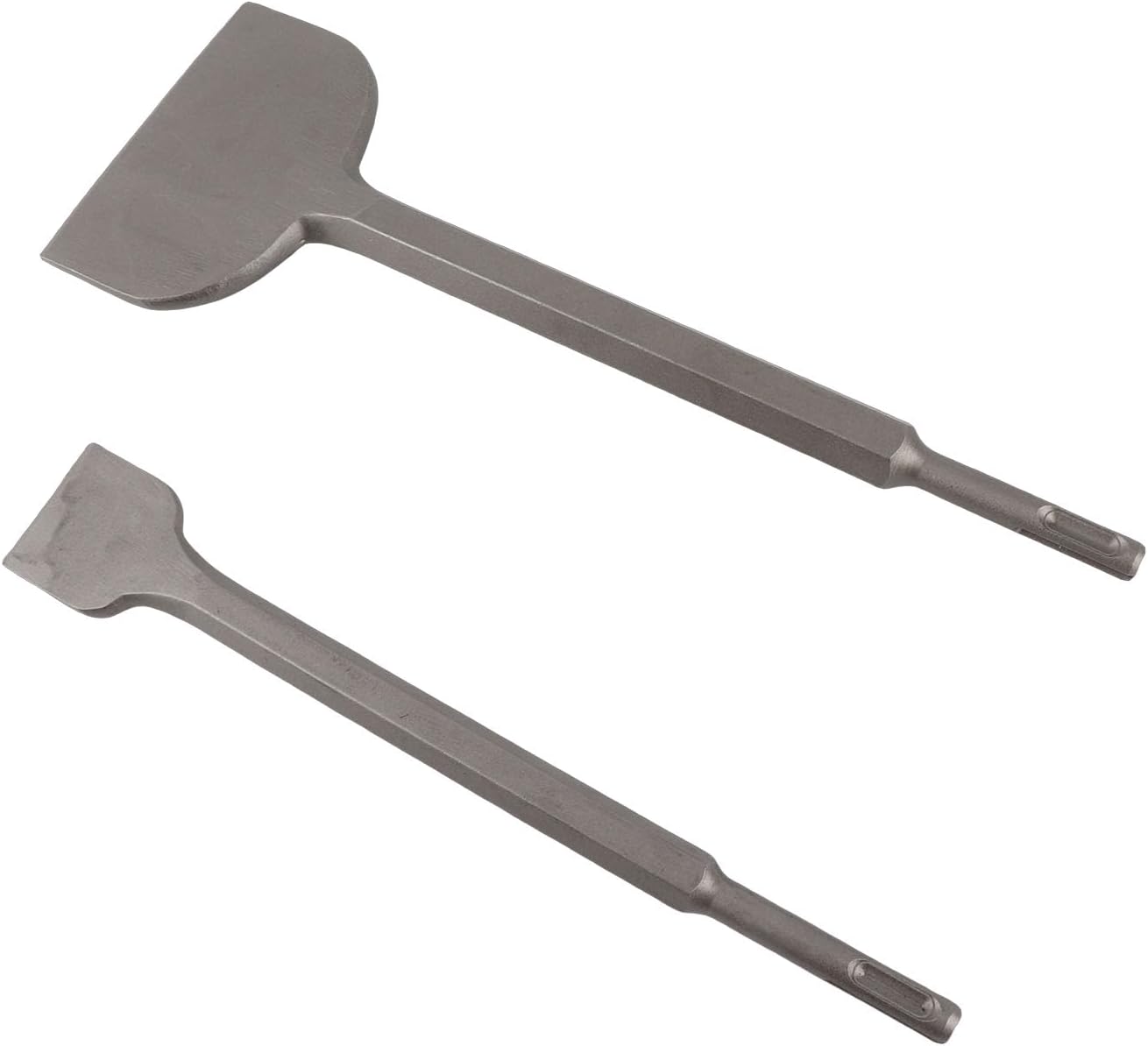 Heavy Duty Tile Removal Chisel 2 Pack Professional Grade Cranked Floor Scraper with Round Shank for Concrete Brick Masonry Work Chrome Steel Construction 250x40x14mm