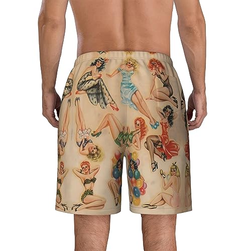 Retro Pinup Poster Girls Mens Swim Trunks Quick Dry Swim Shorts Swimwear Bathing Suits with Pockets4