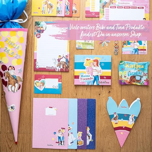 Papierdrachen Bibi & Tina Papier-Steckenpferde Set - 3 Stück - 31x22cm - Langlebiges Material - Ideal für Rollenspiele und Kinderpartys