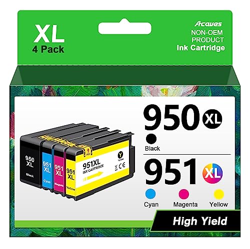 Compatible HP 950XL 951XL High Yield Ink Cartridge 8-Pack - Works With OfficeJet Pro 8600, 8610, 8625, 8630 & More (Refurbished/Used)