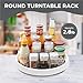 Pack of 4 10-inch Non-Skid Lazy Susan Cabinet Organizer Turntables - Durable Turn Table Organizers with Arc Thick Guardrail and Anti-Slip Perfect for Pantry, Kitchen, Bathroom, and Spice Storage