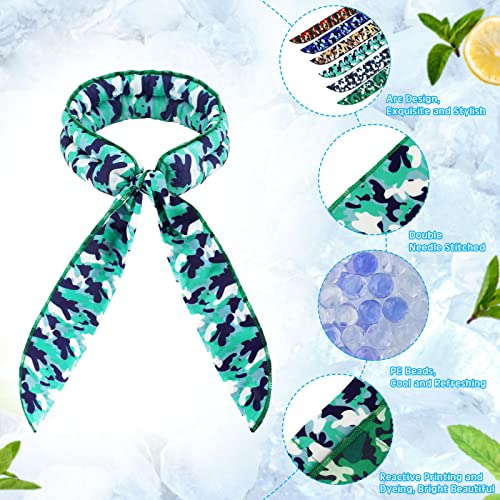 12 Pieces Cooling Neck Wraps Ice Scarf Tie Dye Cool Tie Around Neck Ice Collar For Summer Men Women Kids (Camouflage) #TOP1