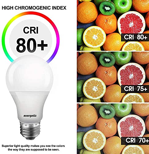Image of Energetic 60W Equivalent, A19 LED Light Bulb, 5000K Daylight, E26 Medium Base, Non-Dimmable LED Light Bulb 8W 760lm, ETL Listed, 6 Pack