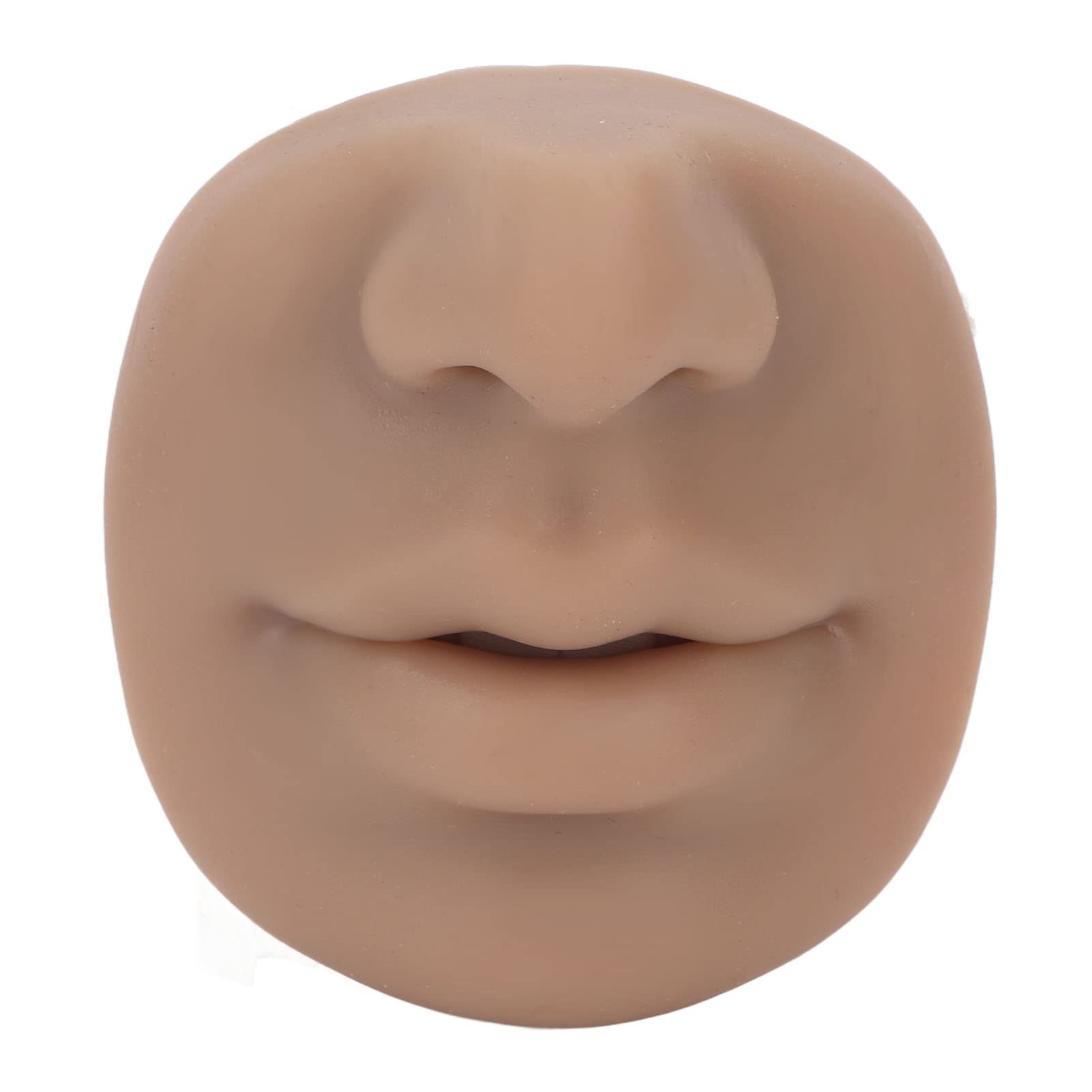 Silicone Nose Mode, Silicone Piercing Model, Nose Model for Piercing, with Mouth Flexible Soft Imitation Nose Model, Reusable Nose Displays, for Practice Training (Dark Complexion)