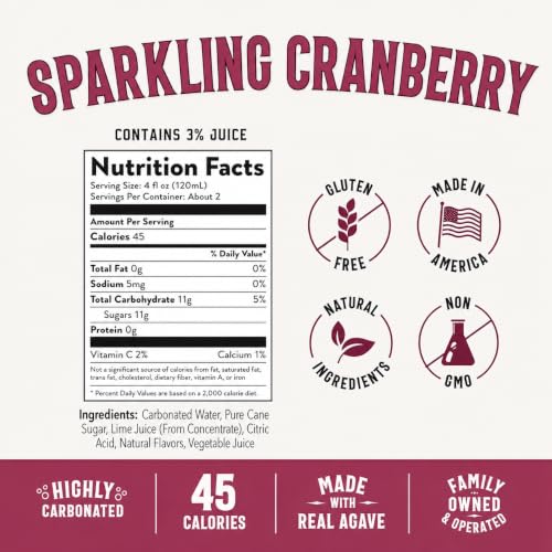 Image of Owen's Premium Non-Alcoholic Sparkling Cocktail and Mocktail Mixer, Drink Mixer for Cocktails, Mocktails, and Party Beverage, 24 Pack of 8.2 fl oz Cans (Sparkling Cranberry)