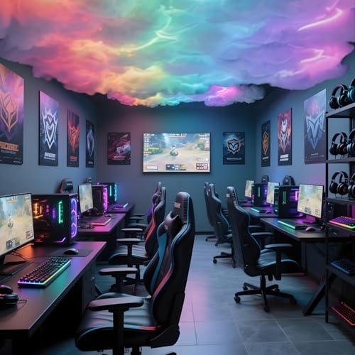 YCNLYSSR Lámpara de Pared con Nubes de tormenta y Ambiente Colorido, con aplicación y sincronización de música, luz LED 3D de Nubes de tormenta para Dormitorio, Juegos y decoración estética, 5 m