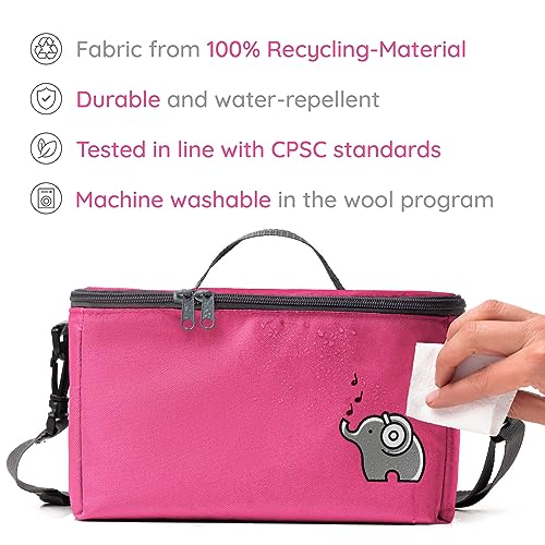 fantifant-Musicbox-Bag-for-Toniebox-net-Bag-for-Tonie-Storage-Flexible-Transport-Bag-for-TONIEBOX-Bag-for-Figures-and-Box-Including-Accessories-I-with-Recycled-PET-I-Flamingo-Pink