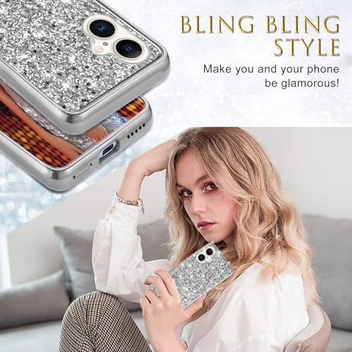 Coque iPhone 16 Plus antichoc avec dos mat anti-rayures et paillettes