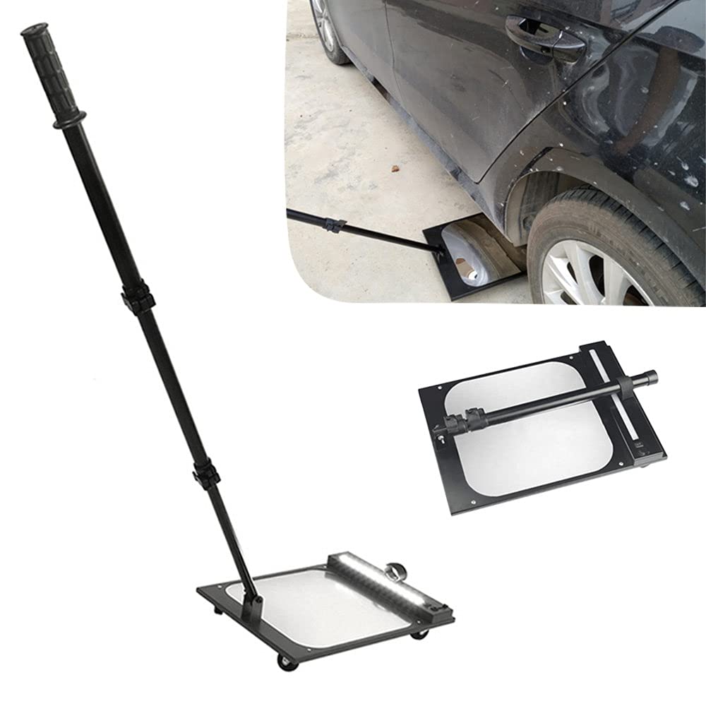 Lustro inspekcyjne samochodowe z diodami LED, 30 cm, akrylowe, 50-110 cm, regulowane teleskopowe lusterka wypukłe do napraw pod pojazdami, maszyn, magazynów, szkół,