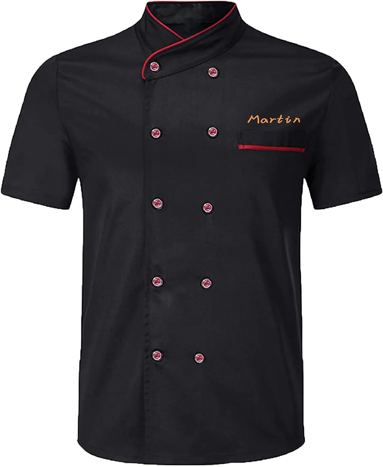 Personalized Chef Jackets Embroidered Chef Short Sleeve Chefs Work Clothes Kitchen Uniforms For Men Women