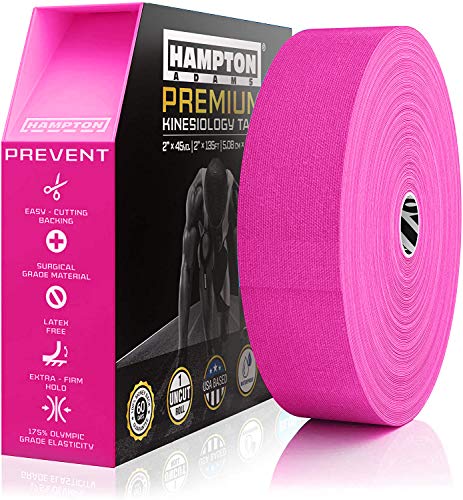 Image of Hampton Adams | As Seen on Shark Tank | Original Kinesiology Tape | 135ft Uncut Bulk Roll | Supports & Protects Muscle Wrist Knee Shoulder Back Plantar Fasciitis | Waterproof Hypoallergenic (Pink)