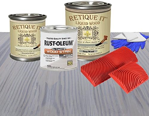 Retique It Liquid Wood - Starter Kit (Antique White Stain - Bleached Over Gray Wood)