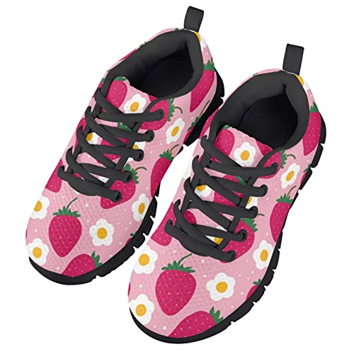 Yzaoxia Girls Tennis Shoes Kids Mesh Sneakers Lace Up Athletic Running Sports Shoes Size 11-33