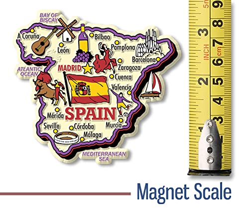 Spain Jumbo Country Map Magnet Collector Souvenir by Classic Magnet - Made in USA