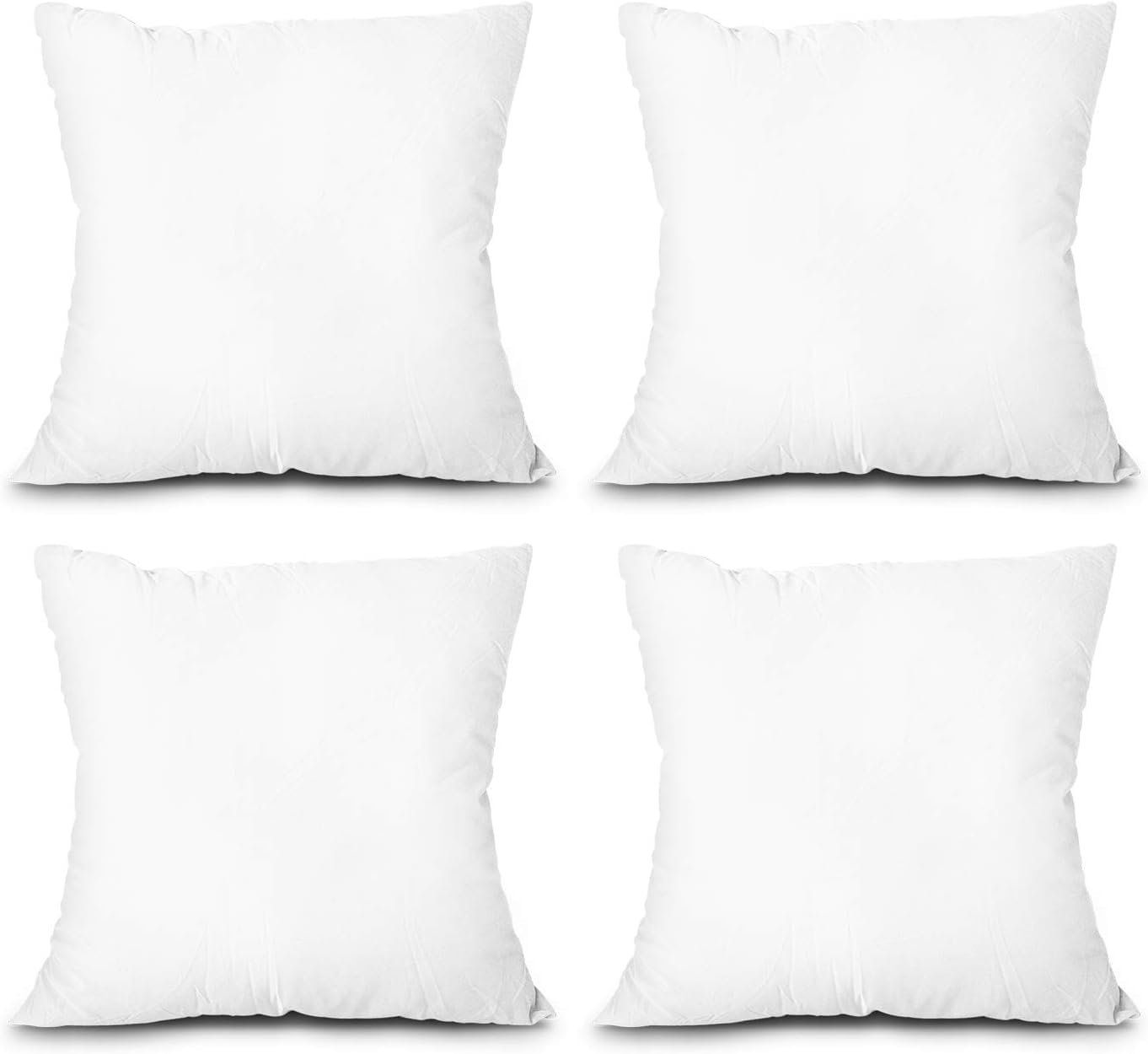 Somer Field - Super Soft Bedding Cushion, Cushion Stuffer Inserts, Hollow Siliconised Fibre Square Pillows - White - Best Buy (50x50 cm - Pack of 4)
