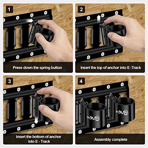 Image of Onesnt 5 Pack E-Track Tool Holders|E Track Accessories for Enclosed Trailer to Heavy Duty Tool Holder |E Track /X Track Tool Hangers to Keep Rakes,Shovels, Broom|E Track Shovel Holder for Truck
