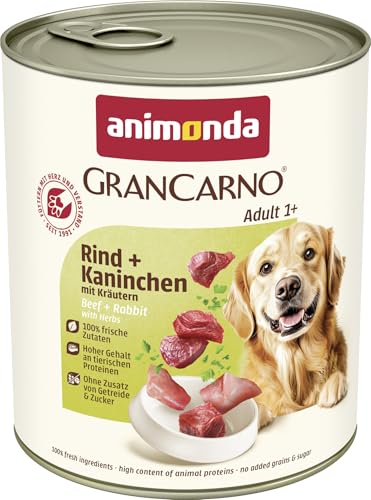 Animonda Gran Carno - Cibo per Cani, coniglio + erbe, 6 x 800 g