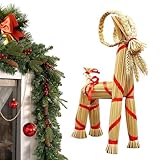 Yule Ziege – Weihnachtsdekoration, Schwedische Skandinavische Weihnachts, Traditionelle Schwedische Strohziege, Festival-Figur, Dekoration Für Drinnen Und Draußen, Für Wohnzimmer, Schreibtisch (40cm)