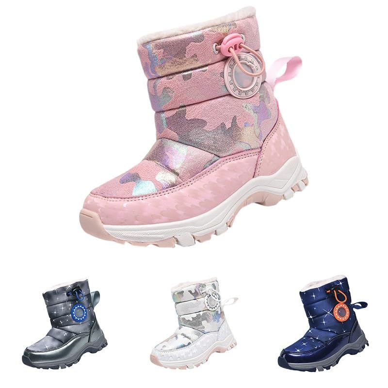 Botas de nieve unisex para niños, impermeables, antideslizantes, cálidas, azul, 29 EU