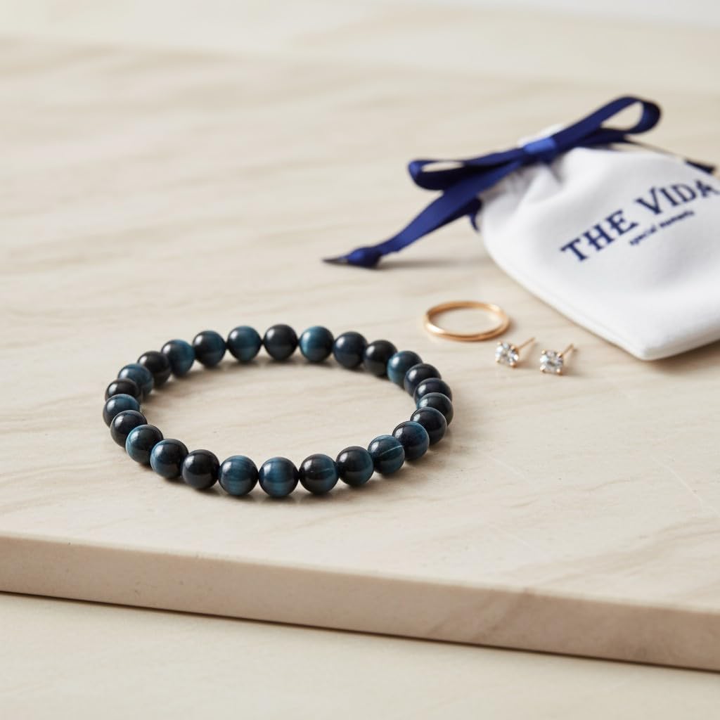 The Vida Handmade AAA+ Quality Crystal Stretch Elastic Bracelet - Nature Gemstone-8mm - Jewelry Gift - Holiday Gift - For Women & Men - Image 2