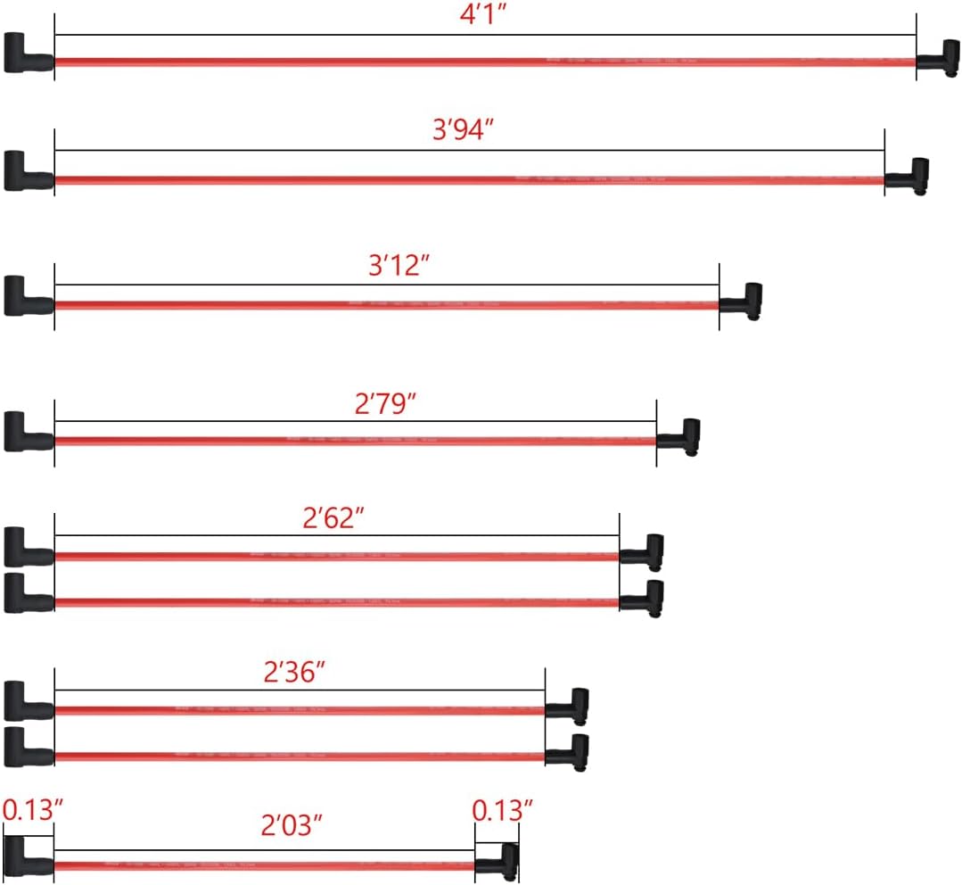 MAS Racing HEI Ignition Distributor with Wiring Set Replacement for Chevy 302 454 gm SBC BBC 65k Coil 7500RPM Chevrolet C10 GMC 400 350 V8 4.6L 5.0L 5.7L 6.5L 6.6L 7.4L(HEI Red Cap)