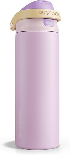 Miniatura 95 de ENCOOL - Botella aislante para agua, acero inoxidable con pajilla, mantiene el frío, tapa abatible de un solo toque, sin Bisfenol A, a prueba de