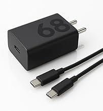 Motorola Original 68W Turbo Power Fast Charger Adapter with 3.3 Ft Type C to C Cable Compatible with Moto Edge 60/50/40/30/Ultra/Fusion/Pro/Neo/razr/Stylus/g05/g85/g45/g35/g64/g84/g62/g54/g96-Black/5g