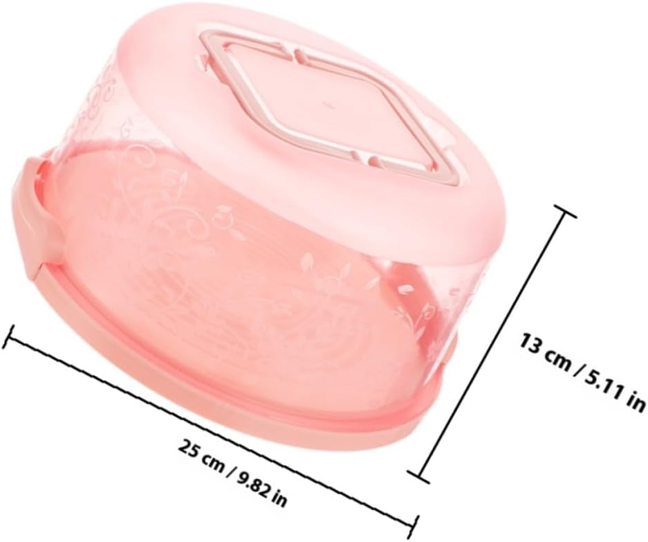 Portable 2pcs round Cake Carrier Set with Handle Pink Pp Reusable Cake Box Container with Lid for Dessert Storage and Transport Portable Keeper for Baking and Parties