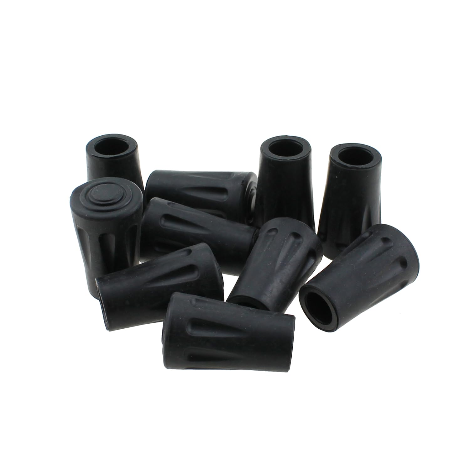 SQXBK 10PCS 40mm Black Trekking Pole Accessory Non Slip Rubber Sleeves Hiking Pole Accessories Cane Rubber Tip Suitable for Crampons and Ski Pole