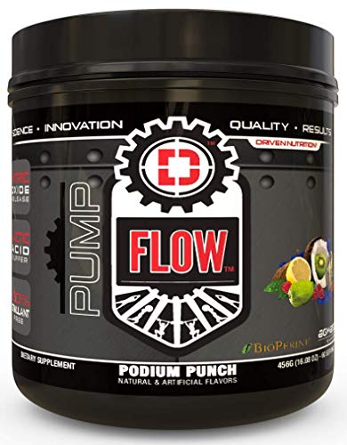 Flow-Stimulant Free Nitric Oxide Boosting Stack, with Citrulline Malate for Maximum Pump, Vascularity and Improved Circulation with Brain Complex for Increased Focus (Podium Punch, 60 Servings)