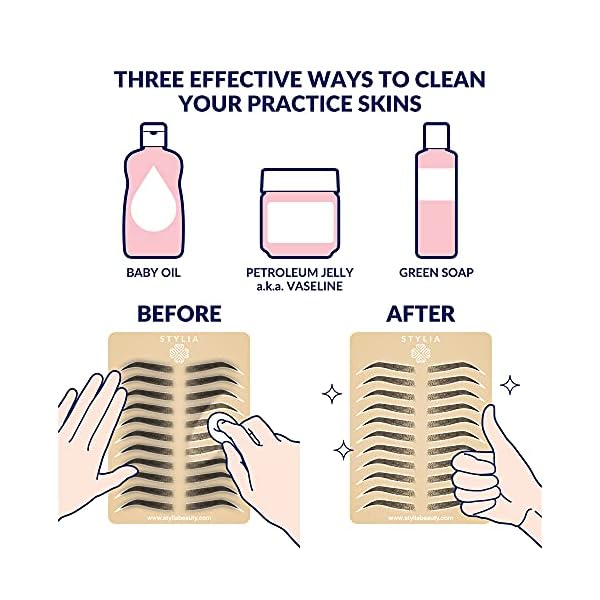 Stylia Microblading Eyebrow Practice Tattoo Skin, 3mm Tattoo Practice Skin, Fake Skin for Tattoo, Fake Skin Tattoo Skin, Fake Tattoo Skin, Real Skin Tattoo Skin, Tattoo Skin Practice Kit (6 PC)